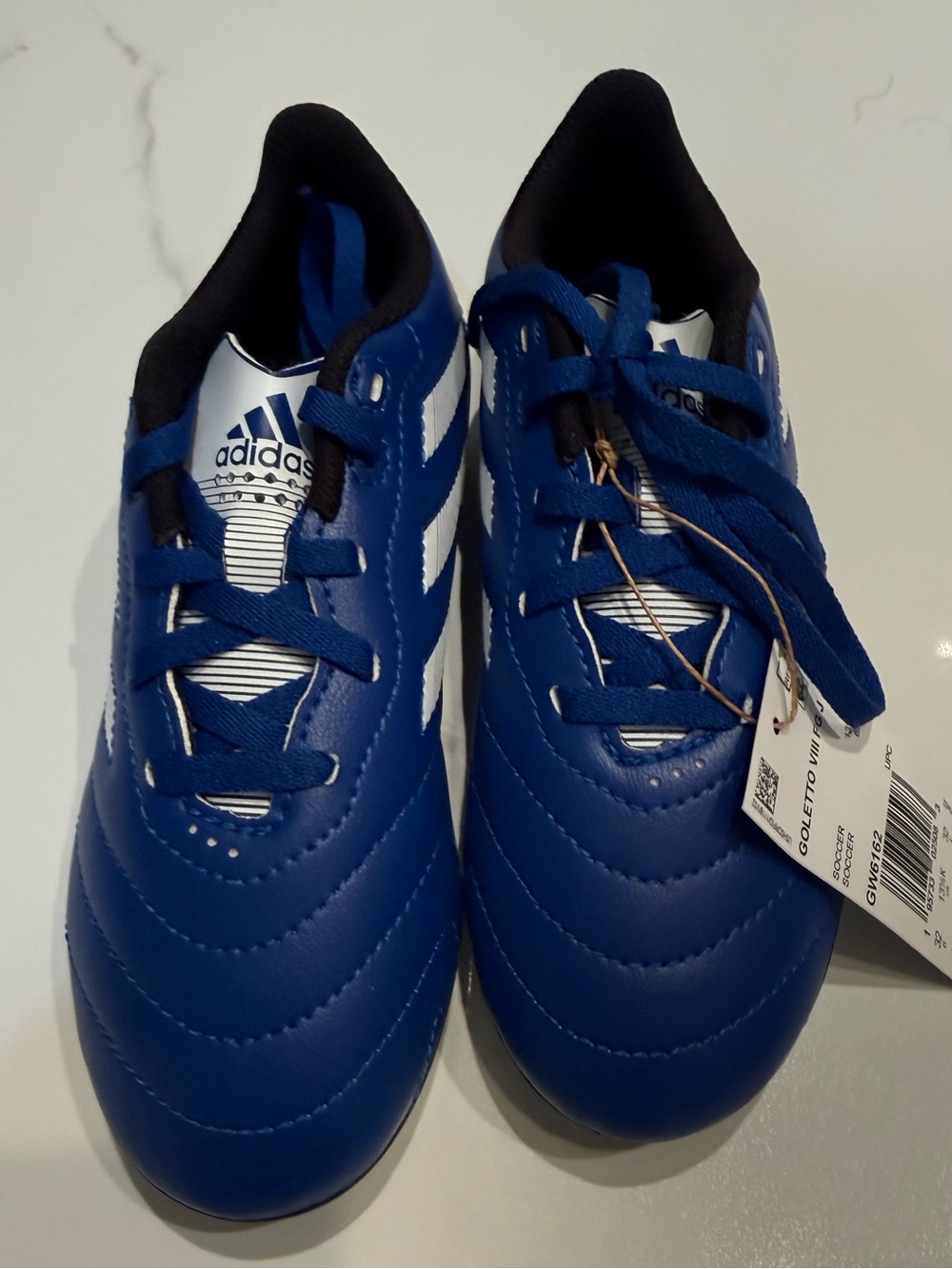 adidas Kids Royal Blue and White Soccer Sneakers